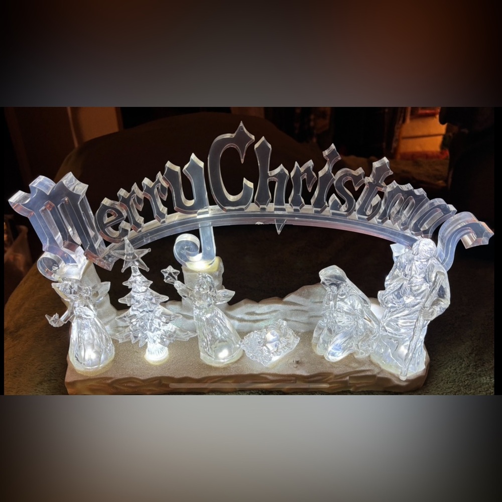 A Beautiful LED Light Acrylic Musical Christmas Nativity Set (Watch Video)